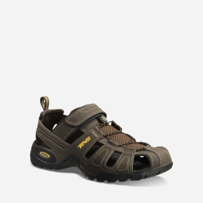 Teva Forebay - Men's Teva Hiking Sandals - Coffee | India (IZHA17439)